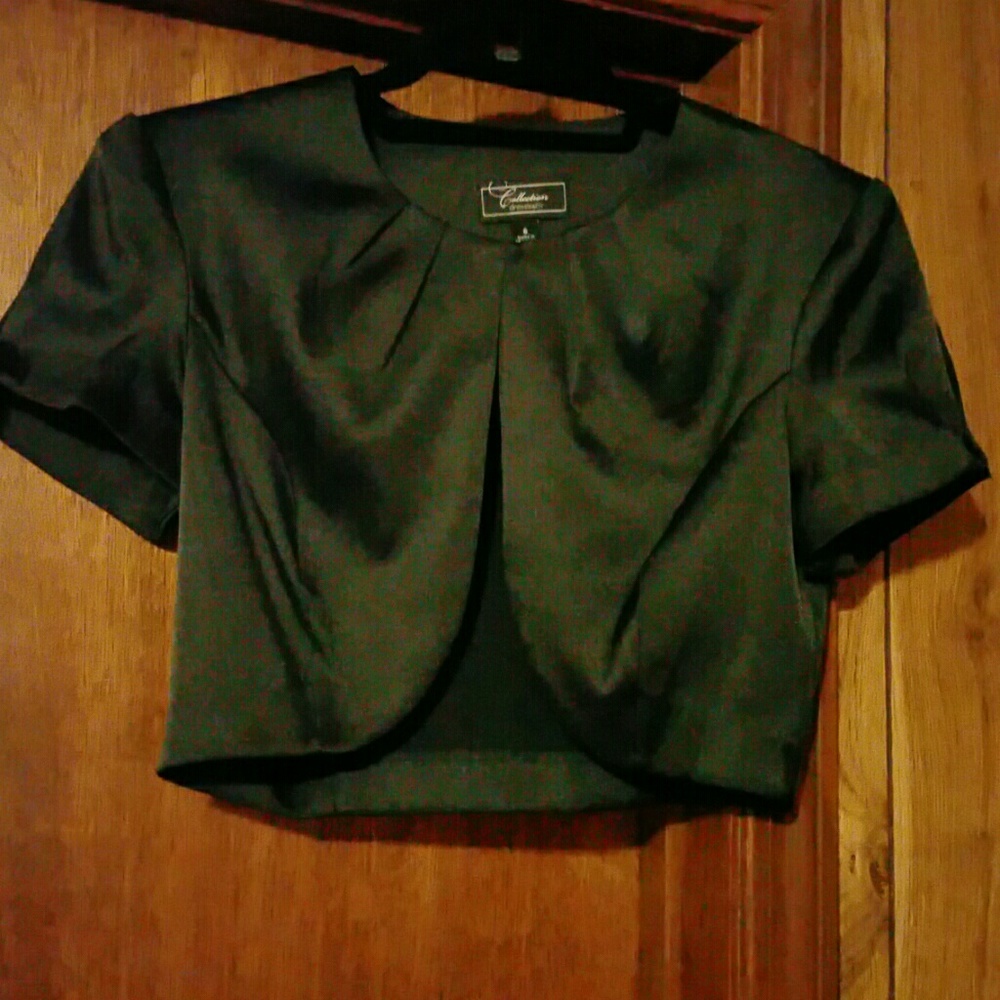 Shiny Black Fitted Bolero Jacket